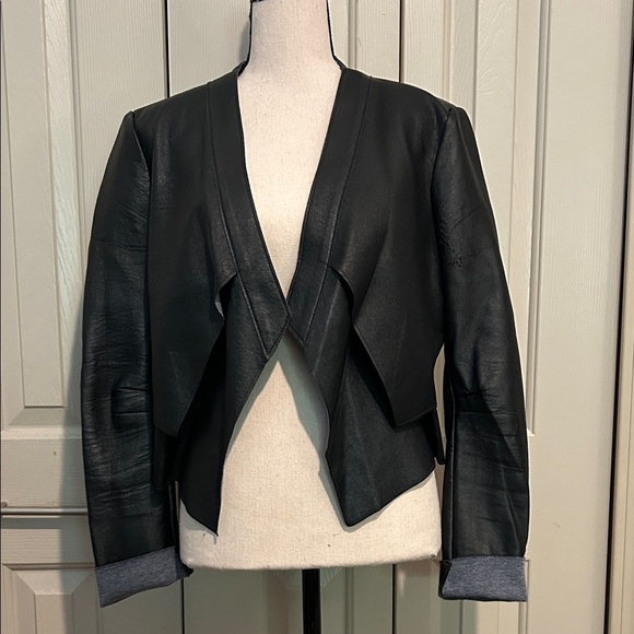 BCBGMaxAzria Black Faux Leather Lloyd Jacket - Picture 1 of 8